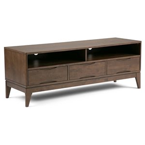 Harper 60&quot W SOLID WOOD Modern TV Media Stand in Walnut Brown For TVs up to 65&quot