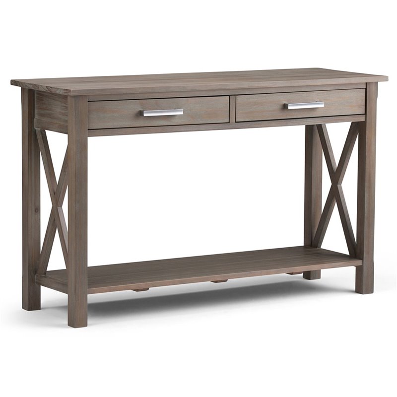 Simpli Home Kitchener Console Table In Distressed Gray 3axcrgl003 Gr