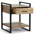 Simpli Home Riverside End Table in Natural