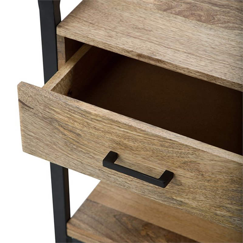 Simpli Home Riverside End Table in Natural