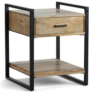 Simpli Home Riverside End Table in Natural