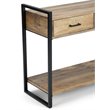Simpli Home Riverside Console Metal Wood Table in Natural