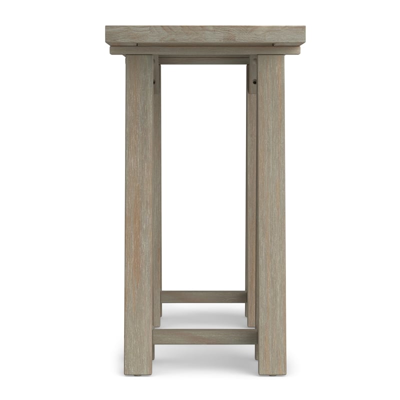 Simpli Home Sawhorse Wood Console Table in Distressed Gray