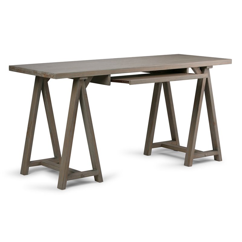 Simpli Home Sawhorse Computer Desk In Distressed Gray Simpli Home Sawhorse Computer Desk In Distressed Gray 3axcsaw 07 Gr