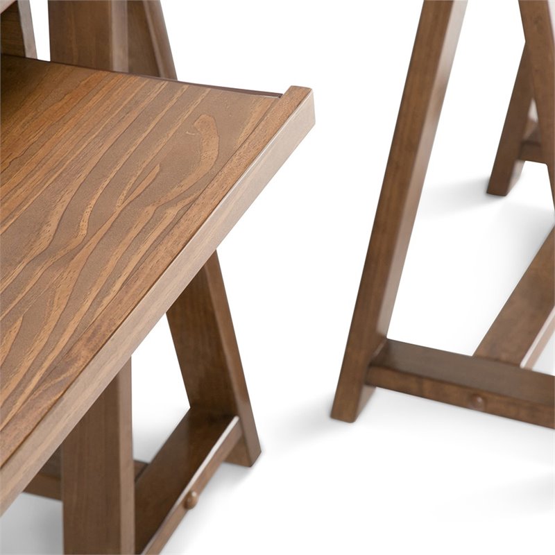 Simpli Home Sawhorse L Shaped Computer Desk In Medium Saddle Simpli Home Sawhorse L Shaped Computer Desk In Medium Saddle Brown