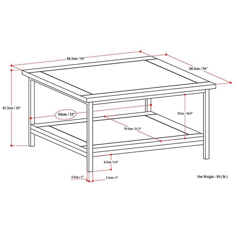 Simpli Home Skyler Mango Wood and Metal 34