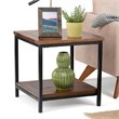 Skyler 22 in. W SOLID MANGO WOOD and Metal End Side Table in Dark Cognac Brown