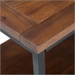 Skyler 22 in. W SOLID MANGO WOOD and Metal End Side Table in Dark Cognac Brown