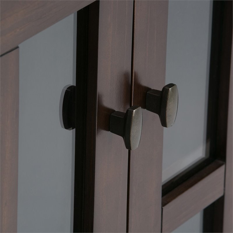 Warm Shaker 39 in. W SOLID WOOD Medium Storage Media Cabinet in Tobacco Brown