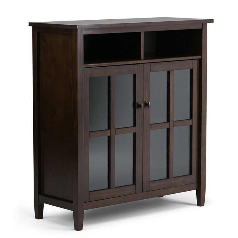 Warm Shaker 39 in. W SOLID WOOD Medium Storage Media Cabinet in Tobacco Brown