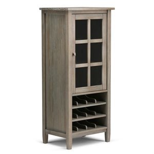 simpli home warm shaker wine cabinet