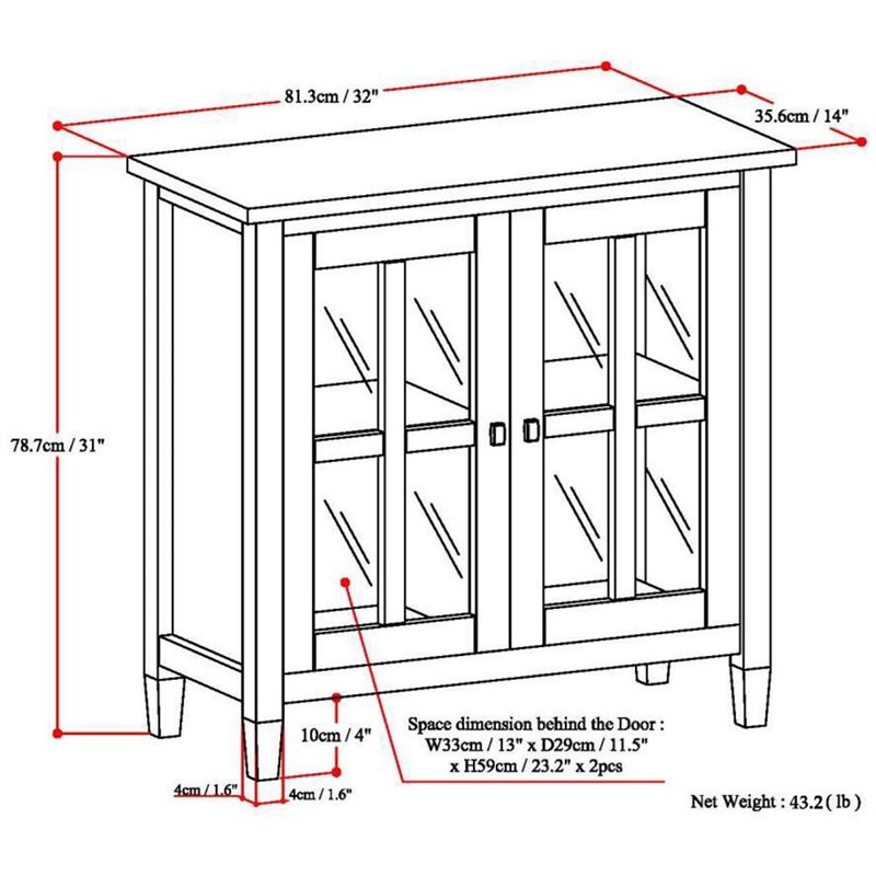 Simpli Home Warm Shaker Wood 32