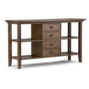 Simpli Home Redmond Wood 54&quot Transitional Console Table in Rustic Natural Brown