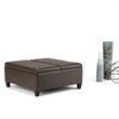 Simpli Home Ellis Storage Coffee Table Ottoman in Chocolate Brown