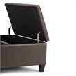 Simpli Home Ellis Storage Coffee Table Ottoman in Chocolate Brown