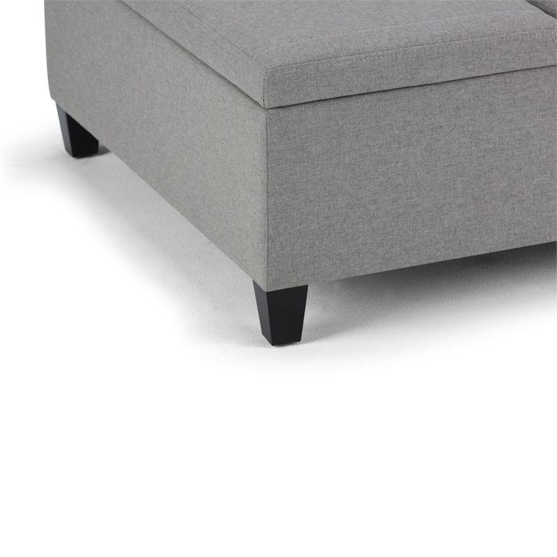 Simpli Home Ellis Storage Coffee Table Ottoman in Dove Gray