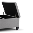 Simpli Home Ellis Storage Coffee Table Ottoman in Dove Gray
