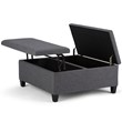 Simpli Home Ellis Storage Coffee Table Ottoman in Slate Gray