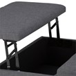 Simpli Home Ellis Storage Coffee Table Ottoman in Slate Gray