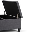 Simpli Home Ellis Storage Coffee Table Ottoman in Slate Gray