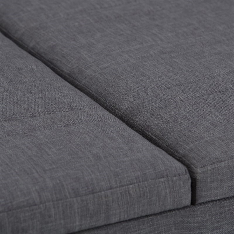 Simpli Home Ellis Storage Coffee Table Ottoman in Slate Gray