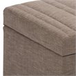 Simpli Home Darcy Fabric Storage Ottoman Bench in Fawn Brown