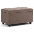 Simpli Home Darcy Fabric Storage Ottoman Bench in Fawn Brown