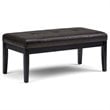 Simpli Home Lacey Faux Leather Tufted Ottoman Bench in Black