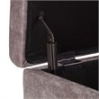 Simpli Home Owen Faux Leather Storage Coffee Table Ottoman in Gray Taupe