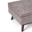 Simpli Home Owen Faux Leather Storage Coffee Table Ottoman in Gray Taupe