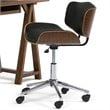 Dax Swivel Adjustable Executive Bentwood Office Chair in Black & Natural