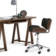 Dax Swivel Adjustable Executive Bentwood Office Chair in Black & Natural
