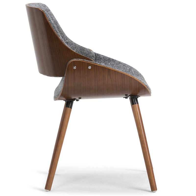 Simpli Home Malden Bentwood Wood Back Dining Side Chair in Gray and Natural