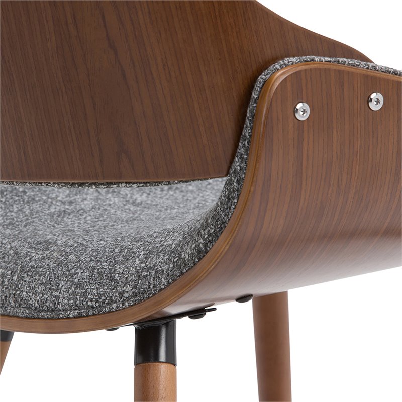 Simpli Home Malden Bentwood Wood Back Dining Side Chair in Gray and Natural