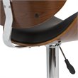Marana 37 - 45 inch Seat Height Mid Century Modern Bentwood Adjustable Swivel Bar Stool in Black Vegan Leather
