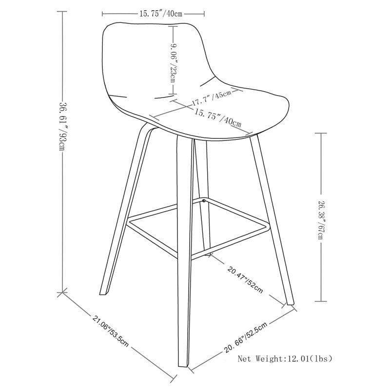 Randolph Modern Bentwood Counter Height Stool (2pc) in Acid Green