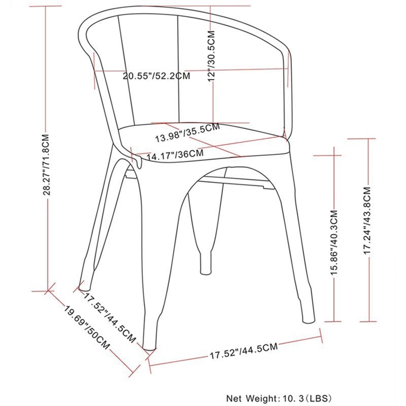 Simpli Home Larkin Metal Dining Arm Chair in Black (Set of 2)
