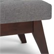 Draper 40 in W Solid Wood Tufted Ottoman Bench in Slate Grey Linen Look Fabric