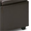 Simpli Home Avalon 3 Faux Leather Tray Bench in Chocolate Brown