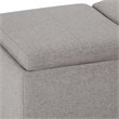 Simpli Home Avalon 3 Tray Bench in Cloud Gray