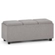 Simpli Home Avalon 3 Tray Bench in Cloud Gray