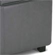 Simpli Home Avalon 3 Faux Leather Tray Bench in Stone Gray