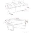 Simpli Home Avalon 3 Faux Leather Tray Bench in Stone Gray