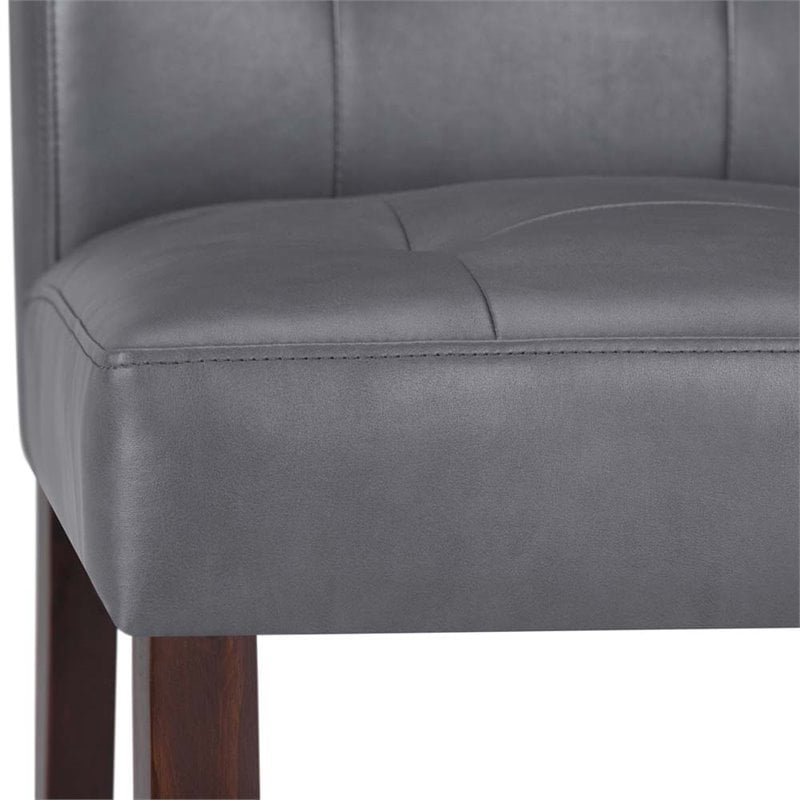 Simpli Home Andover Dining Chair in Stone Gray Faux Leather (Set of 2)