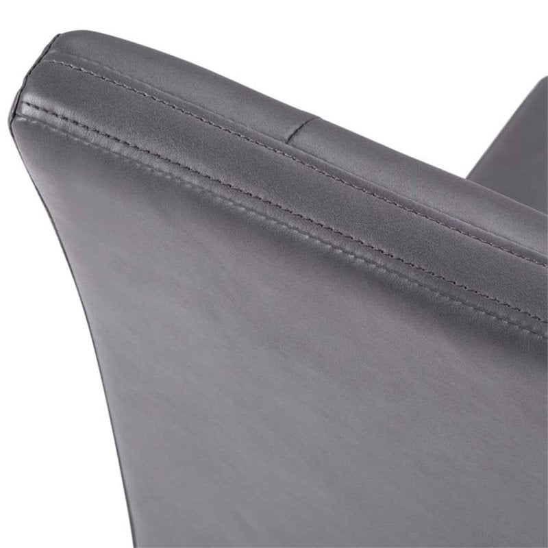 Simpli Home Andover Dining Chair in Stone Gray Faux Leather (Set of 2)