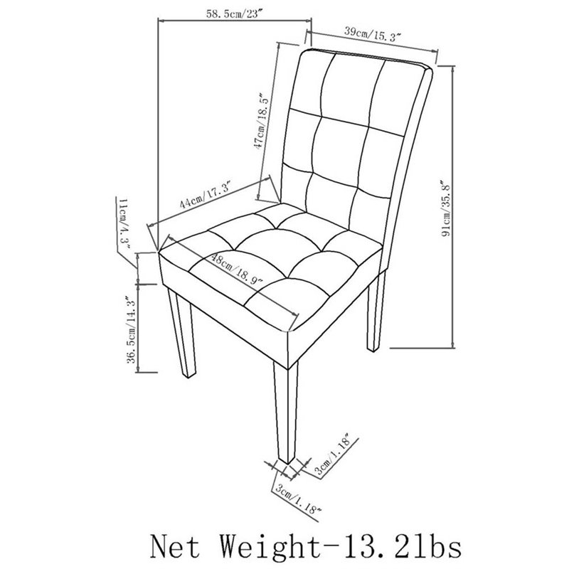 Simpli Home Andover Dining Chair in Stone Gray Faux Leather (Set of 2)