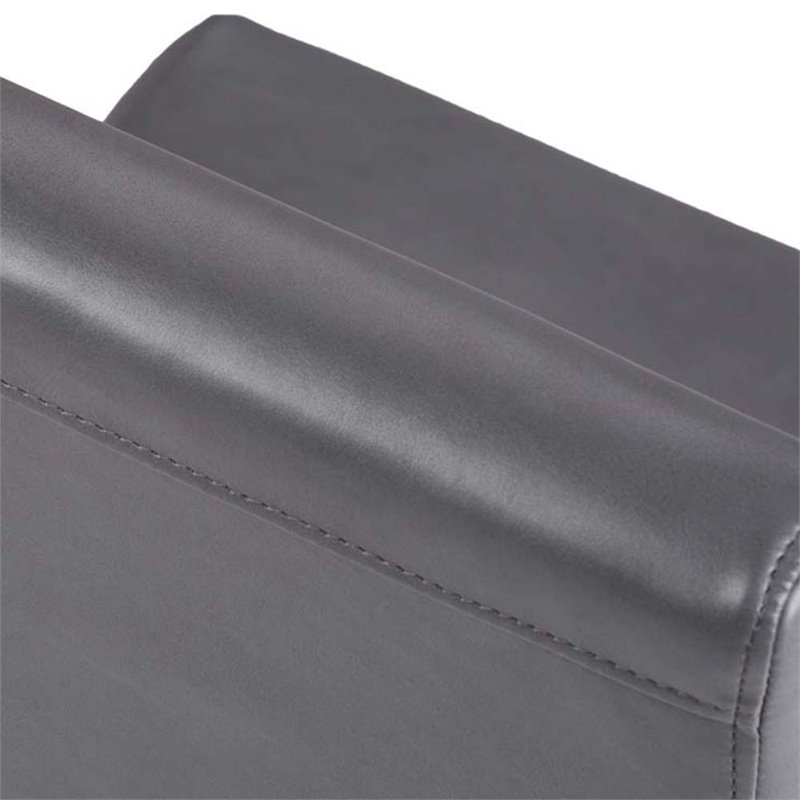 Simpli Home Ashford Dining Chair in Stone Gray Faux Leather (Set of 2)