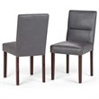 Simpli Home Ashford Dining Chair in Stone Gray Faux Leather (Set of 2)