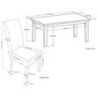 Acadian 7 Pc Dining Set with 6 Parson Chairs in Stone Gray Faux Leather