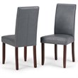 Acadian Transitional 9Pc Dining Set with 8Parson Chairs in Gray Faux Leather
